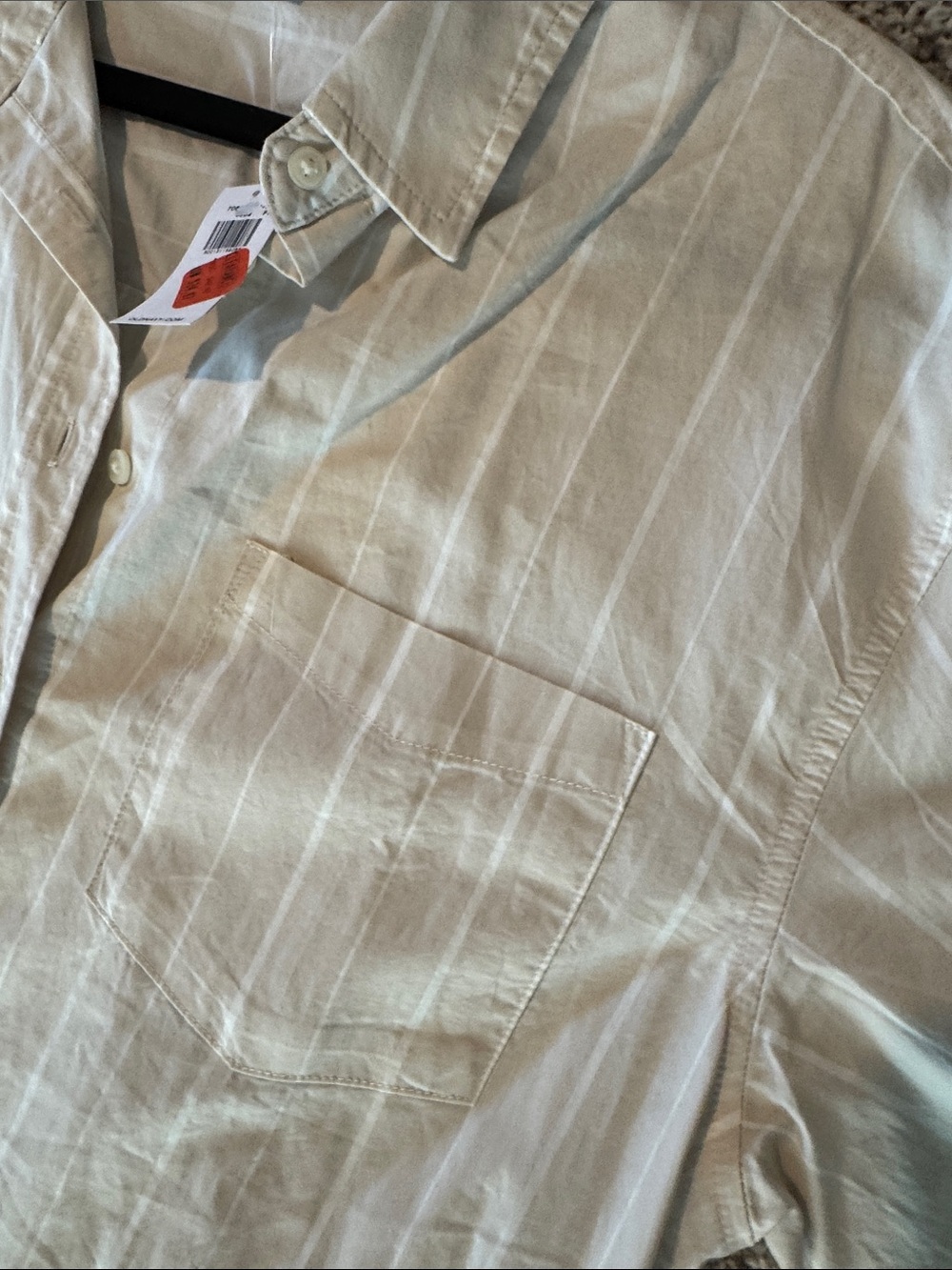 Old Navy Beige Striped Button-Up Shirt Dress - Picture 5 of 8